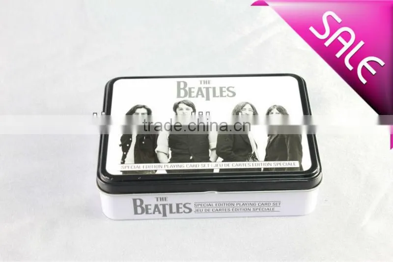 small metal tin box for card game