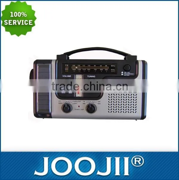 2015 Hot Selling portable NOAA weather band Solar Dynamo Radio with LED Light for camping
