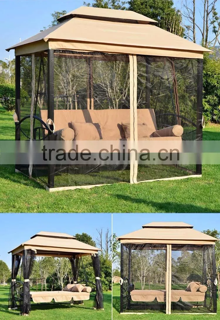 Outsunny Outdoor 3 Person Patio Gazebo Outdoor Canopy Garden Swing Bed