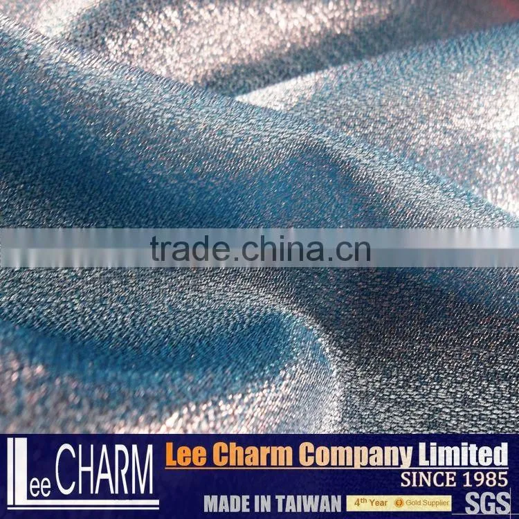 Metallic Wedding Dresses Fabric With Stones Glitter