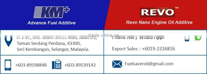 Biggest Offer on Malaysian Based KM+ Advanced Fuel Additives with Oil Saving Efficiency
