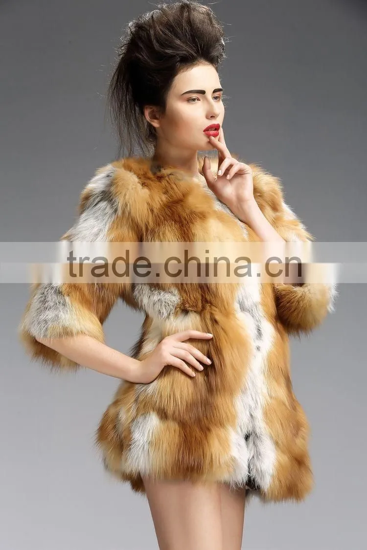 QD29248 Wholesale Europe styles Fashion Fox Fur Coat Women