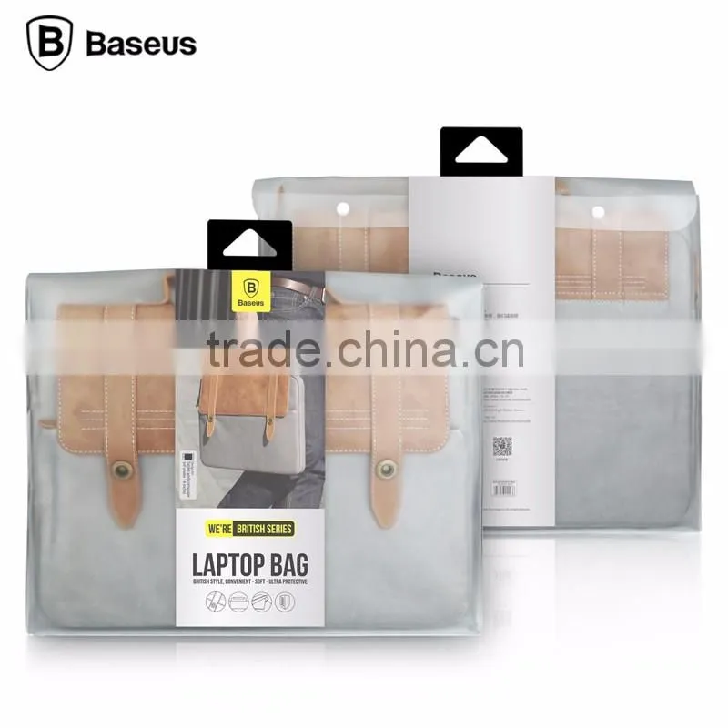 Fashion Baseus British Design Sleeve PU Leather Laptop Portable Bag Cover For Notebook Universal 14.1" TB-0121