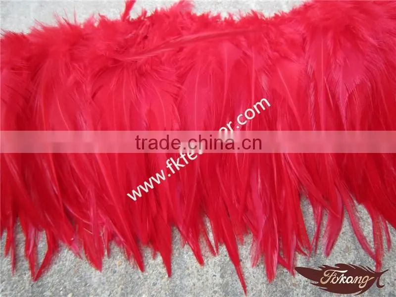 Wholesale Natural Craft Red Rooster Tail Strung Feathers