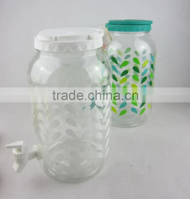 BPA Free beverage dispenser, PET juice jar, plastic sun tea jar,water container custom logo