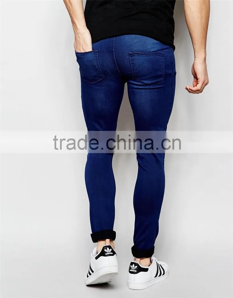 men denim jean 2016 ripped skinny color fade proof men jean OEM service