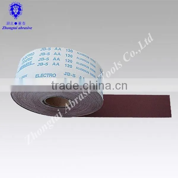 Aluminum oxide abrasive sanding cloth roll