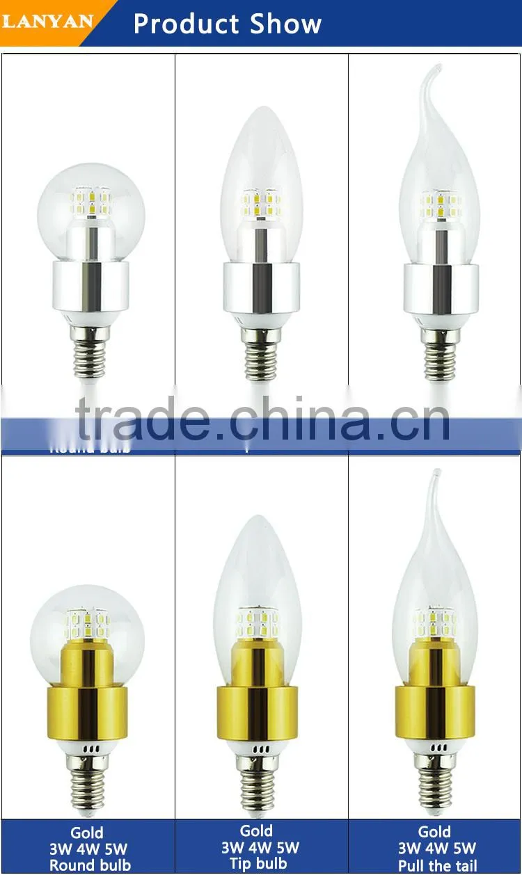 4w e12 candle lamp led with CE ROHS made in China, led candle bulb lamp 4w