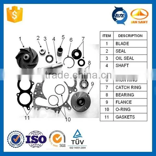 Truck cooling system parts water pump for 10PE1 engine OEM 1-13650-179-0