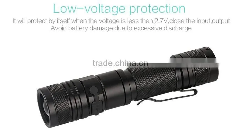 Small LED torchlight A2 USB rechargeable flash light zoom flashlight
