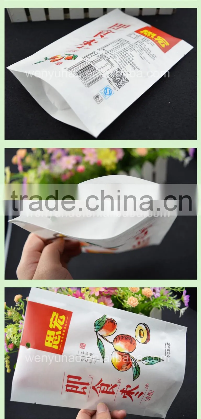 greaseproof color printed paper Laminated Bag Packing zipper Snack Bag