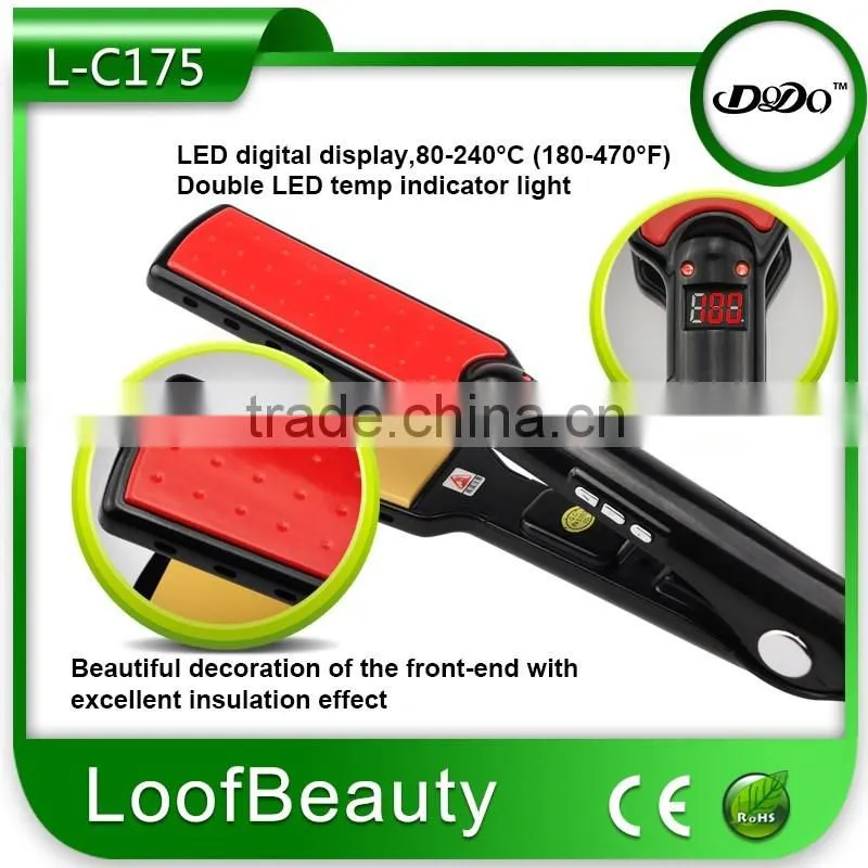 1 3/5 inch tourmaline ceramic flat iron 7 shape