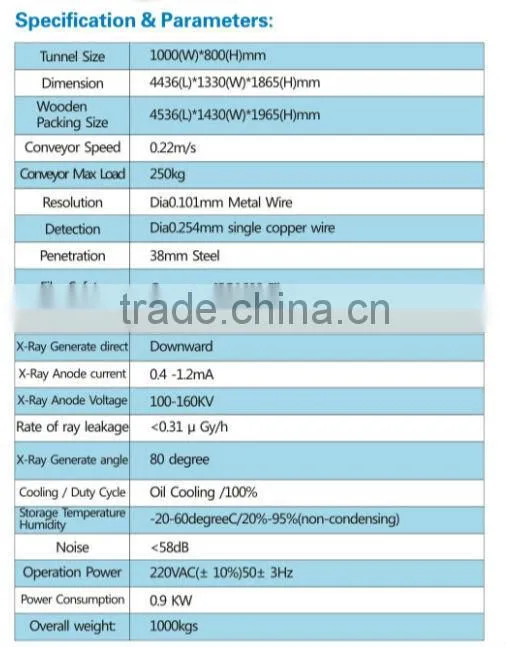 HOT!!! x ray Metal Detector with 200kg Conveyor Belt Load Railway Station TS-10080