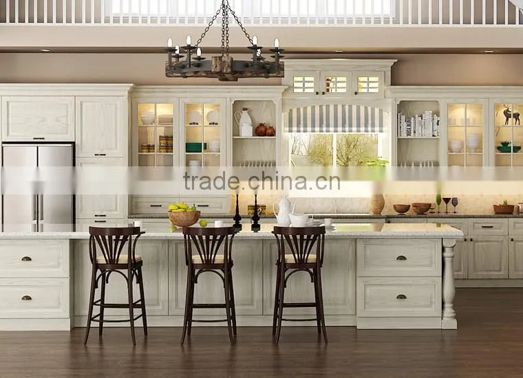 Latest European Style Solid Wood Apartment Kitchen Cabinet Units