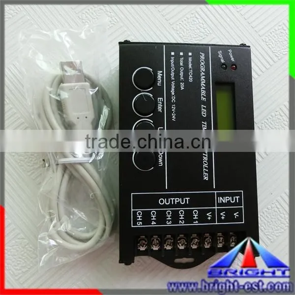 DC12-24V USB Port TC420 Programmable LED Time controller with 5 channel