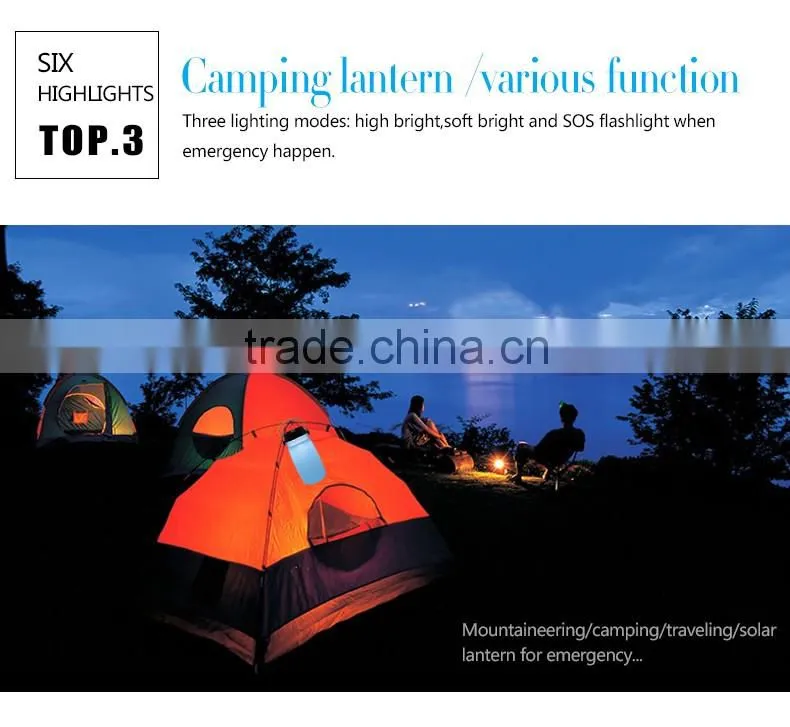 Soft Material Silicone Emergency Waterproof Wall Solar Lamps Camping Tent Lights