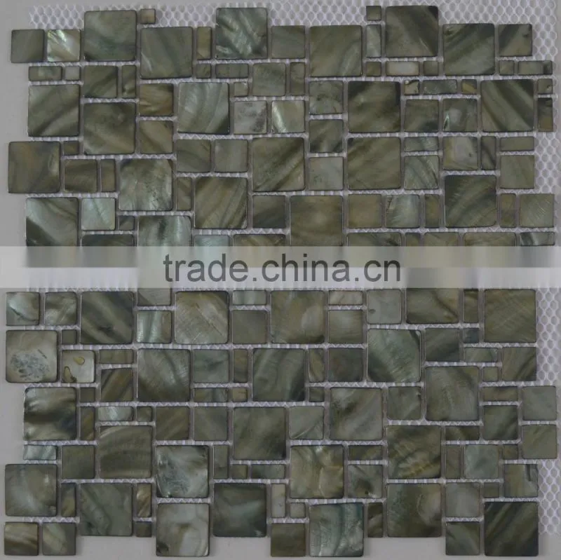 2016 Multisize Colored Gray River shell mosaic tile, backsplash,bathroom wall tile