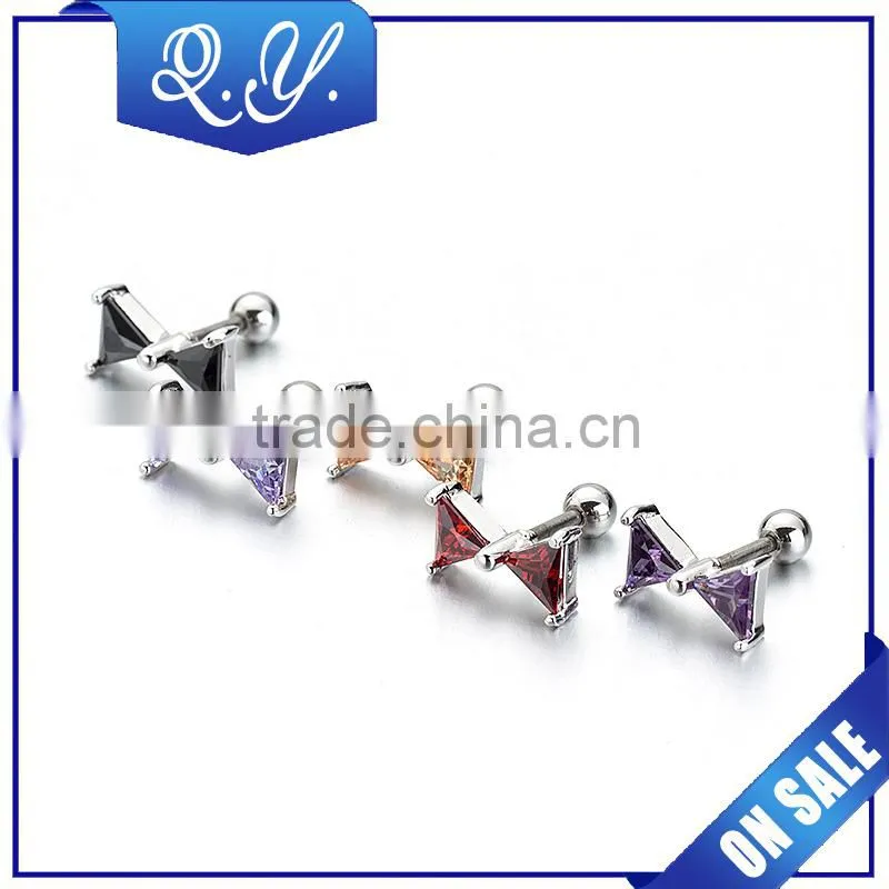 Colored stainless steel earrings ear piercing jewelry