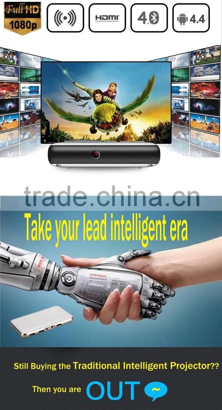 Professional mini Smart Phone DLP Projector Built in 5000mAh Li-ion Battery Can be use as Power Bank for iPhone6 Mini projector