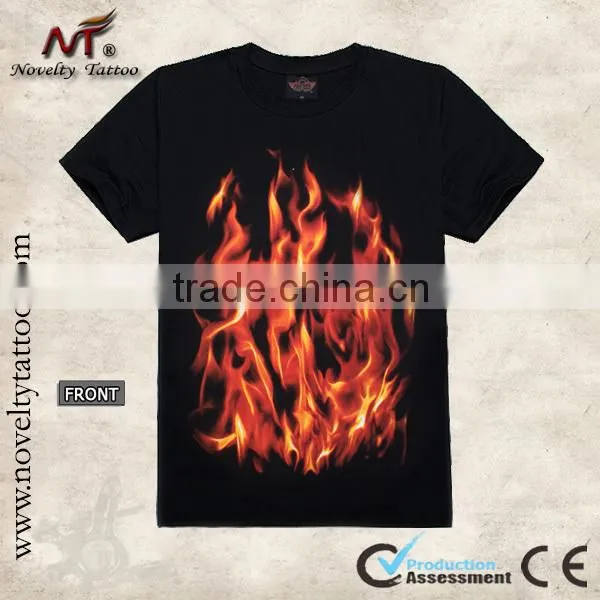 R100465 Men Head Tattoo Black T-shirt