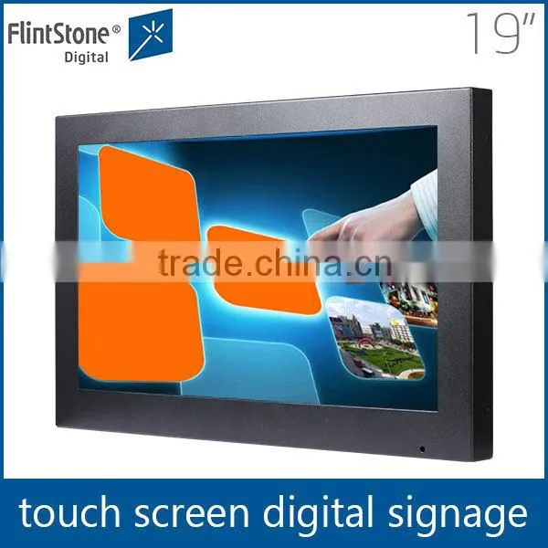 19 inch metal housing touch screen LCD Advertising Digital Signage TV