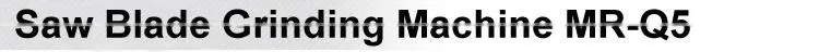 Saw Blade Grinding Machine MR-Q5 (Patent)