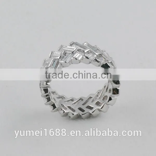 2014 new design fashion silver ring with AAA zircon