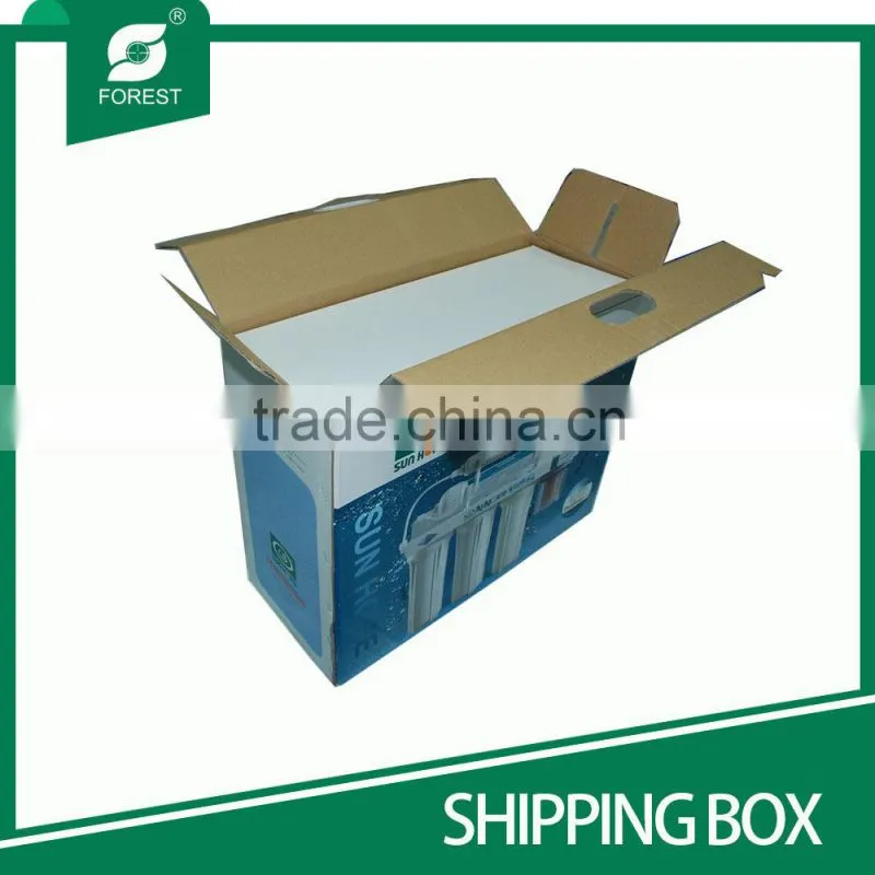 LITHO PRINTED CORRUGATED SHIIPPING BOXES FOR MOVING WITH PLASTIC HANDLE