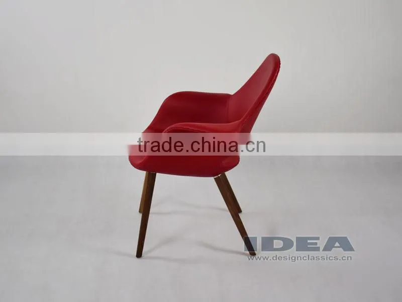 Replica Eero Saarinen Organic Chair - Red Genuine Leather