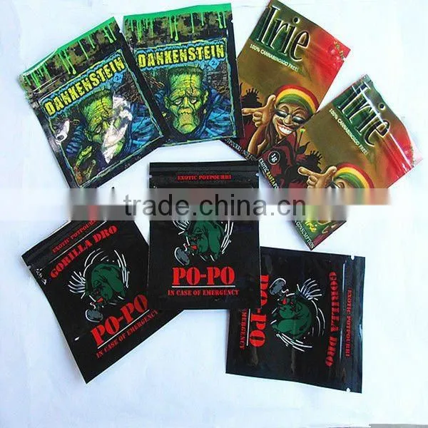 shiny foil zipper WTF bag/hologram foil laminated zipper pouch for 1g,3g