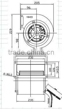 PSC EC Centrifugal Blower:205x219x272mm with CE and Erp 2015