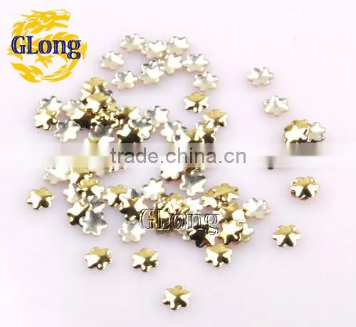 7mm Hot Fix Iron-on Nailhead Plum Blossom Aluminum DIY For Nail Art Bag Shoes Case Garment #GT098-7P(Mix-s)