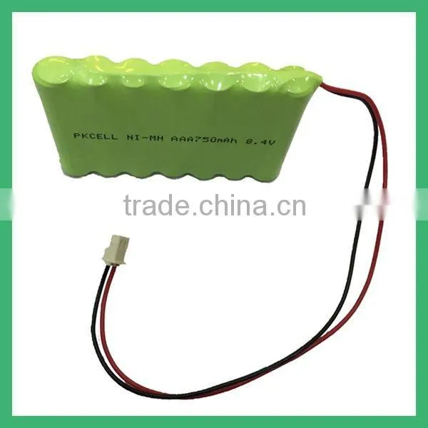 Hot selling 8.4V AAA750mAh NiMH Battery Pack for electric toys
