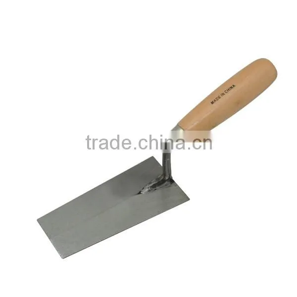 6'' Bricklaying Trowel with wooden handle, carbon steel blade Bricklayer Trowel