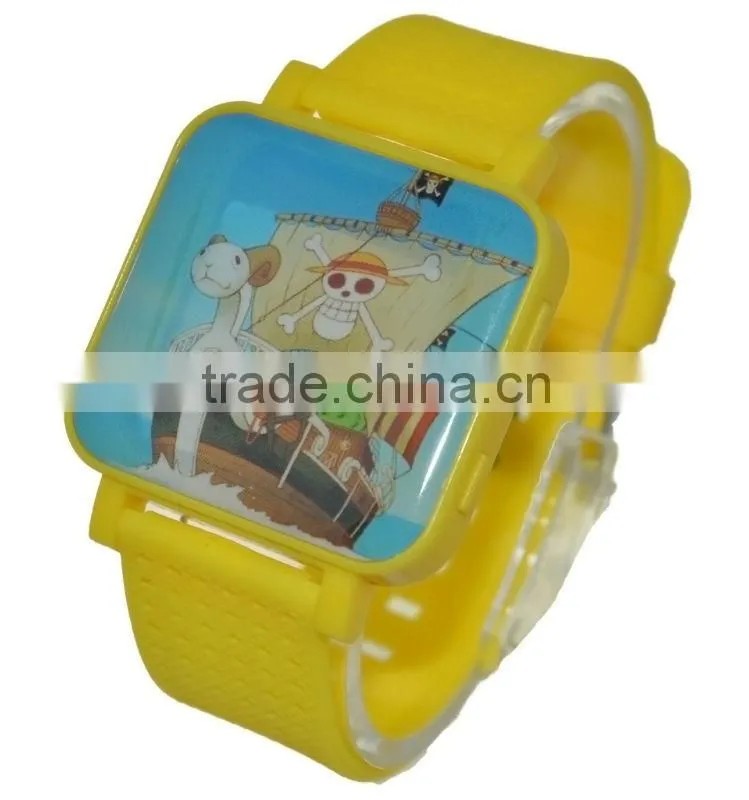 square led silicone watch print picture water resistant led digital watch in china factory