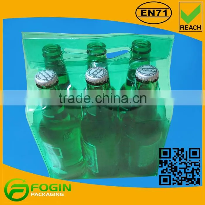 promotional 6 pack pvc ice bag bottle cooler