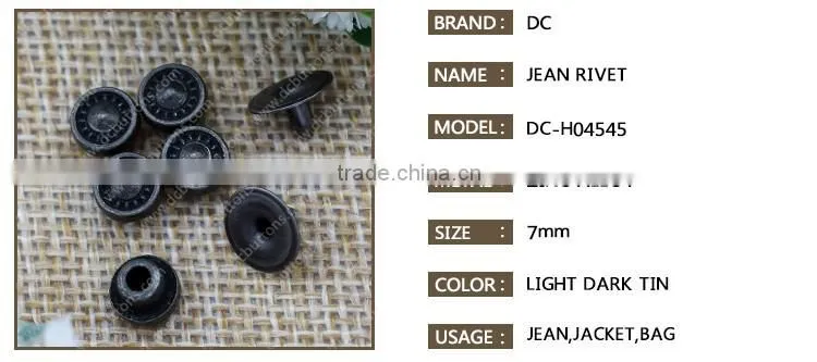 SGS garments accessories manufacturer in China alloy jeans button