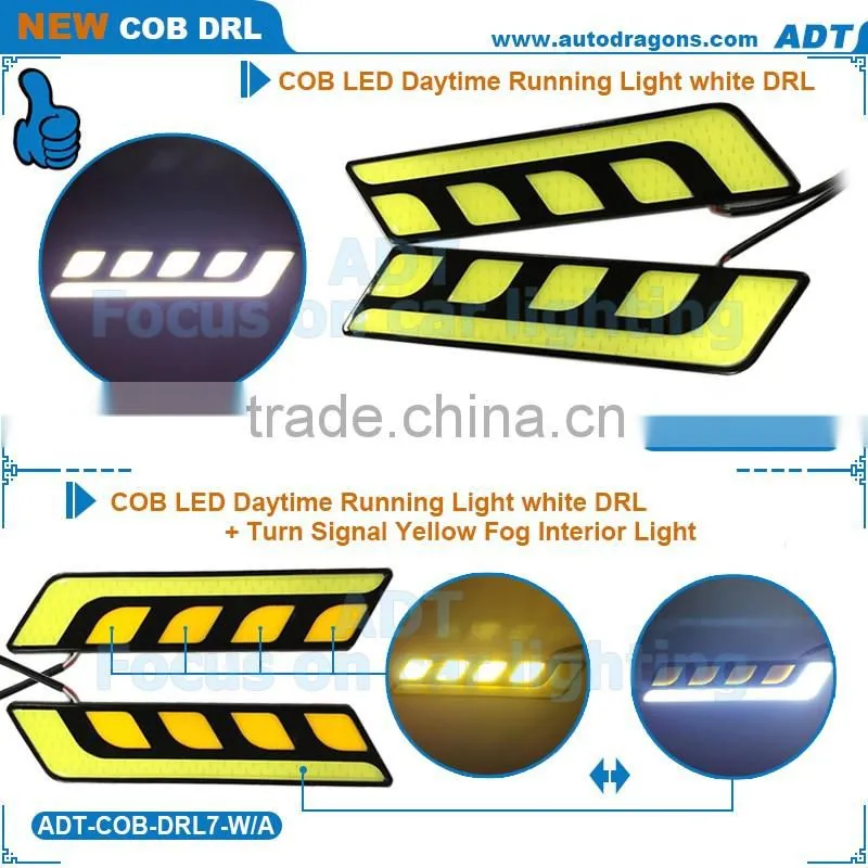 Dual Color Car LED Daytime Running Light Fog Lamp Strip DRL+Turn Signal Light