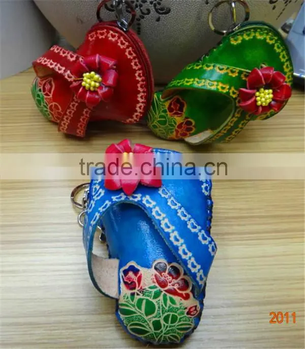 Chinese Handmade Animal Shape Genuine Leather Zip Coin Purse