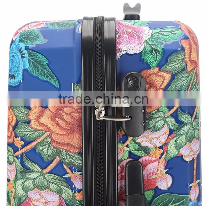 Good Quality Flower Print ABS PC Luggage Eminent Hard Luggage