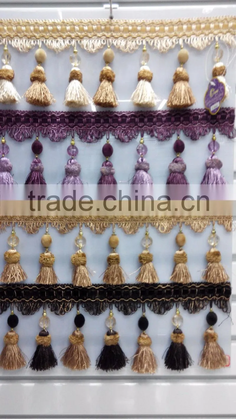 new purple tassel fringe,curtain trimmings tassel fringes
