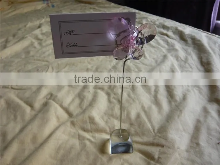 Pink (White) Crystal Butterfly Place Card Holders