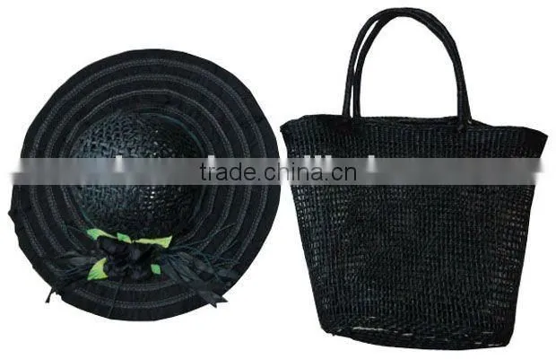 Hot Selling Straw Handbag With Fancy Hat