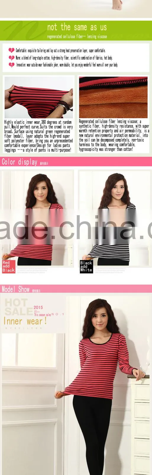 Custom Woman's Clothes ladies sexy Thermal underwear made in china