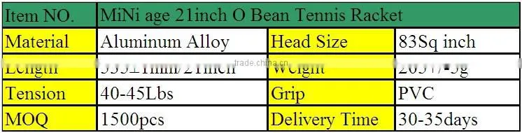 MiNi age 21 high quality aluminium alloy baby tennis racket/custom tennis racket grips/sports games outdoor