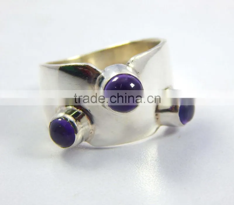 Natural Gorgeous 925 sterling silver amethyst ring JEWELRY EXPORTER