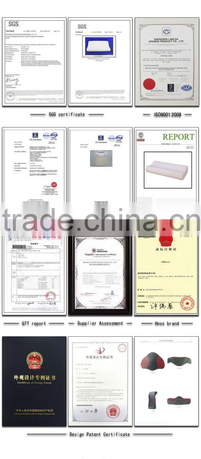 Amazon gold supplier cooling gel pillow memory foam gel pillow