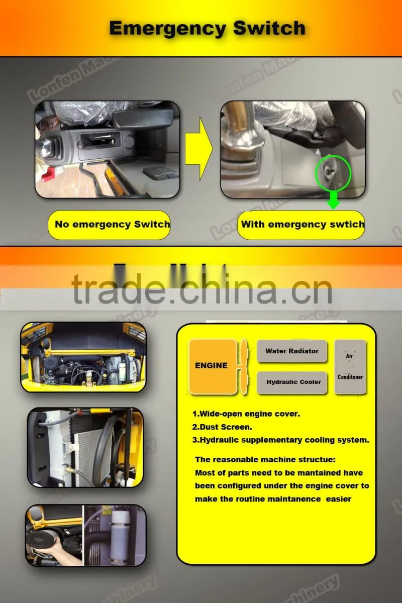 LG6065E factory price 6 ton Lonking Yan mar engine excavator for sale