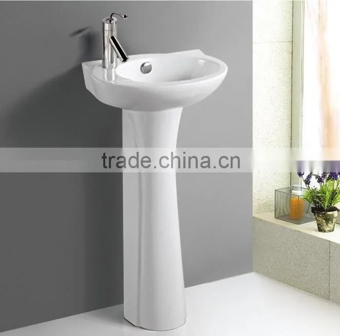 ceramic pedestal basin /sink with bright surface