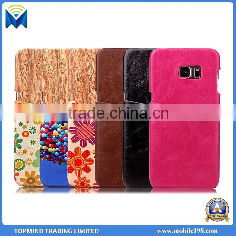 High Quality PU Leather Back Cover Case for Samsung Galaxy S6 Edge Plus